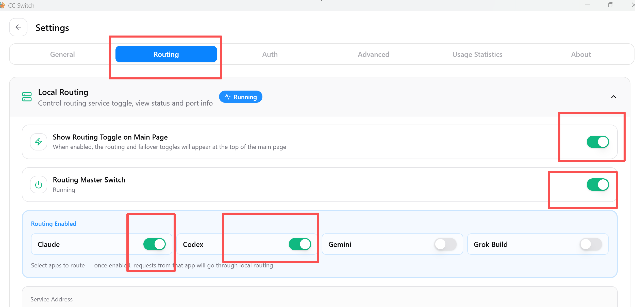 Enter a complete request URL in CC-Switch